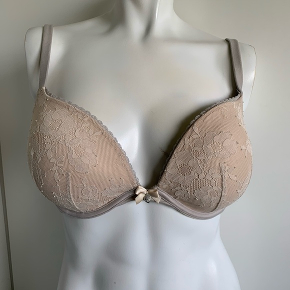 34DD convertible Victoria’s Secret push-up Body by Victoria beige/gray bra - Picture 1 of 6